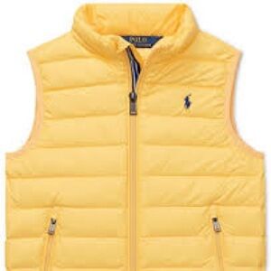 New Polo Ralph Lauren Kids Yellow Polo Pony Packable Down 
Vest Sz M 10/12
